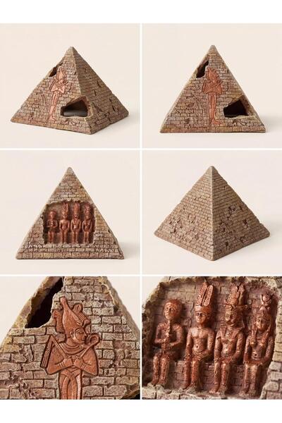 Antik Mısır Piramit Akvaryum Dekoru – 16x15 cm
