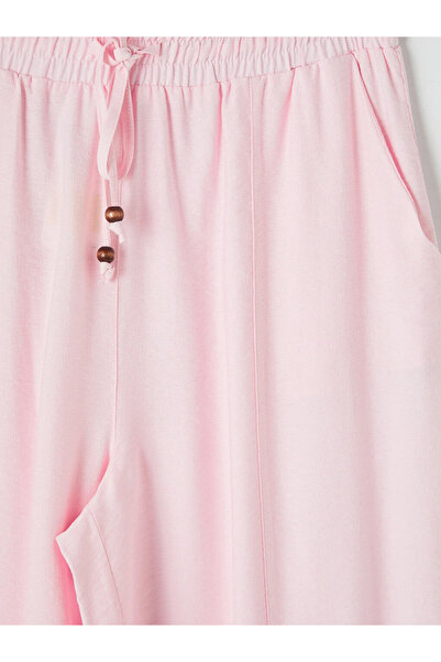 LC Waikiki Pink Elastic Waist Loose Fit Women's Trousers