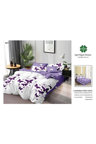 Super Elegant Pucioasa Lenjerie de Pat Finet 6 Piese 245x250cm – Confort Premium
