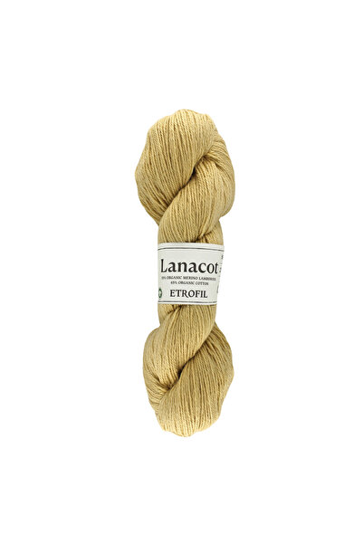 Etrofil Lanacot pređa za pletenje, svetložuta, 55% organska merino vuna, 45% ...