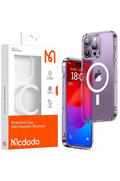 Mcdodo Husă transparentă magnetică ranforsată pentru Magsafe iPhone 15 Plus N...