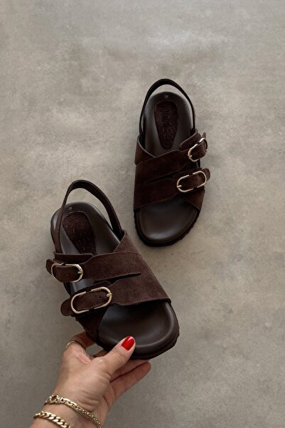 nope21shoess Heaven Brown Genuine Leather Sandals