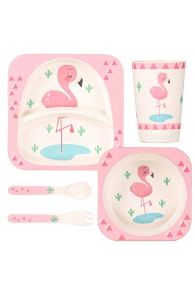 Generic Kids Dinner Set 5 pcs Carton Tableware Dish Children Bamboo Fiber Pla...