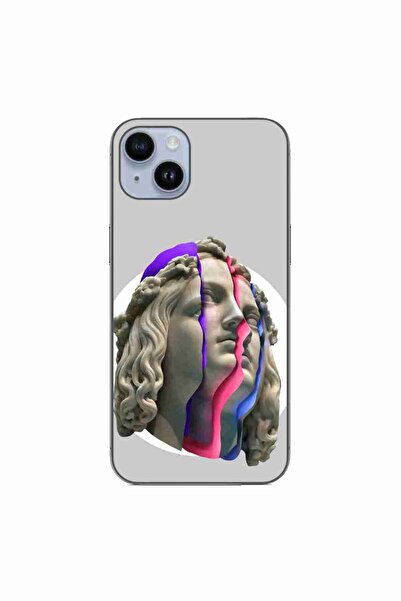 OEM Калъф, съвместим с Apple iPhone 14 Plus, силиконов гел TPU, с десен Неоно...