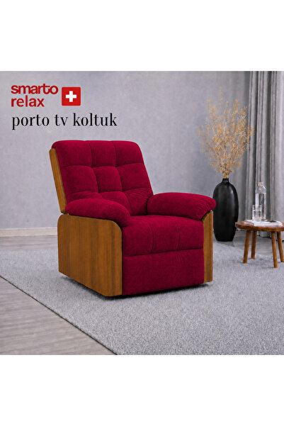 Smarto relax Porto TV Koltuğu Elektrikli Masajlı Isıtmalı Döner Sallanan Ahşa...