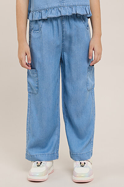 R&B Washed Wide Leg Pants with Elastic Waist