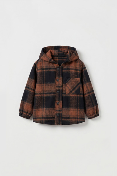 Cotton Trips Lumberjack Hooded Shirt Jacket 2-7 Years Old Tile