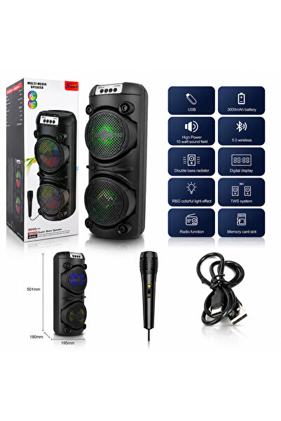 singe 3000mAh Portable Bluetooth Karaoke Speaker Rechargeable Wireless Party ...