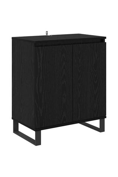 vidaxl Bufet Stejar Negru 60 x 35 x 70 cm Lemn compozit