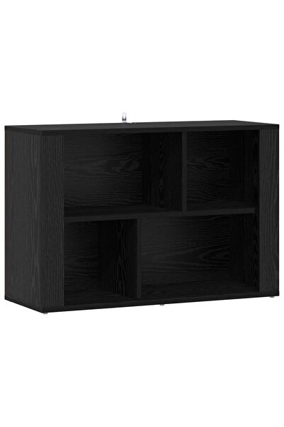 vidaxl Bufet Stejar Negru 80 x 30 x 53 cm Lemn compozit