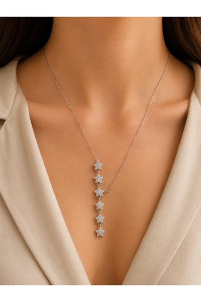 Yeblin Silver Color Star Shaped Necklace