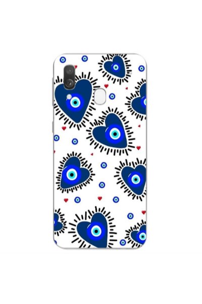 Other Samsung A40 Heart evil eye beads Transparent Silicone TPU Θήκη