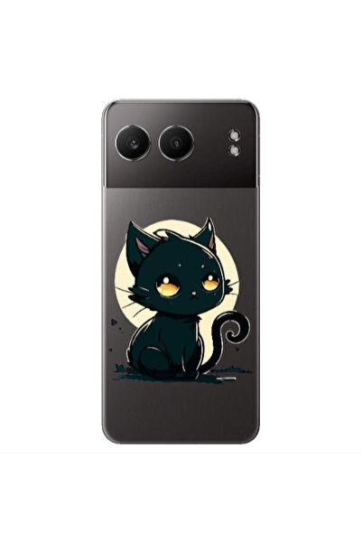 Other Oneplus Nord 4 Black Cat Transparent Silicone TPU Θήκη