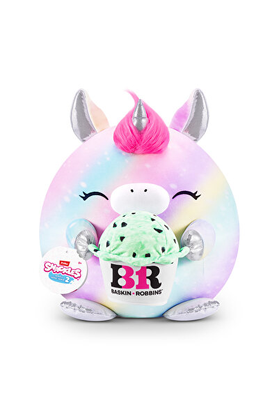 Snackles Aburcuburcu Unicorn & Baskin Robbins Sürpriz Peluş Oyuncak 35 cm – Y...