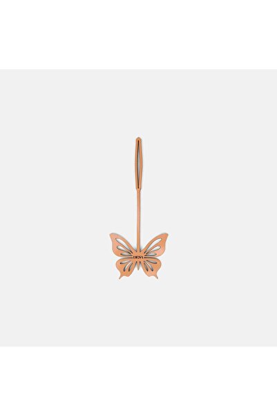 Desa Leather Charm with Orange Butterfly Figure