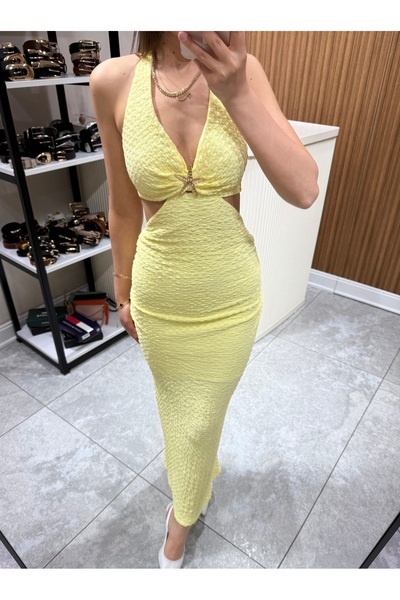 ÖzenButik Yıldız Aksesuarlı Elbise