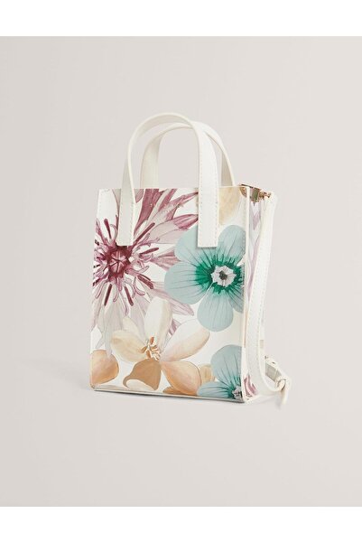 Ted Baker Helisy Floral Petal Print Bag for Women, Small Size, White