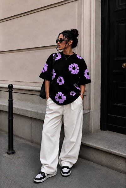 LOTS MODA Trend Printed Unisex Oversize T-Shirt