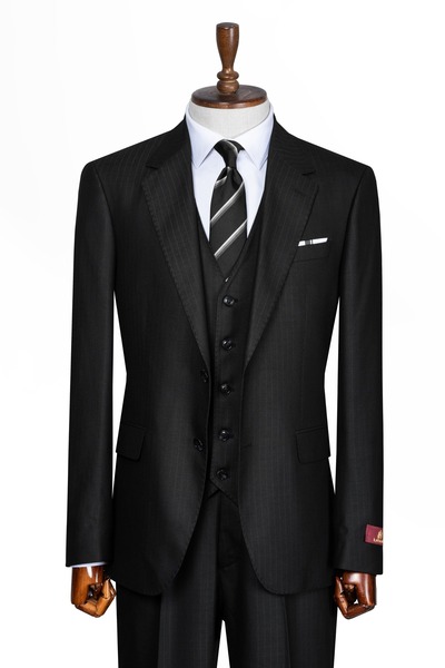ilayda emir Luxury Men's Suit, Slim Fit, Blazer, Striped Swallow Collar