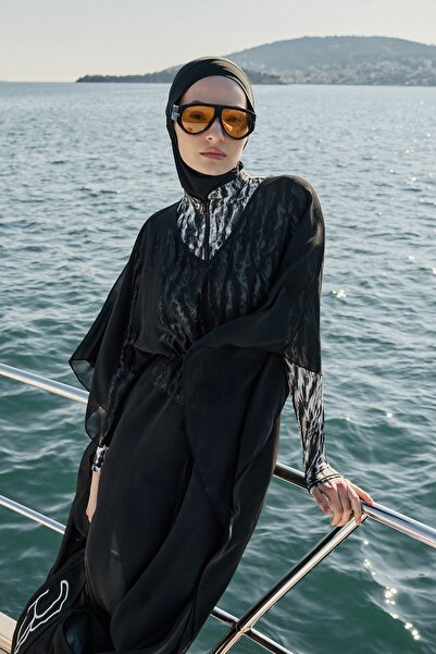Molene Siyah Şifon Maxi Pareo