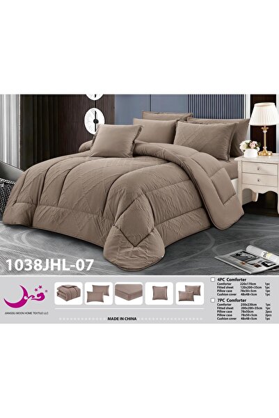Moon Double Bed Summer Plain Double-Sided Bedspread-6 Pieces-230*250 Plain Do...