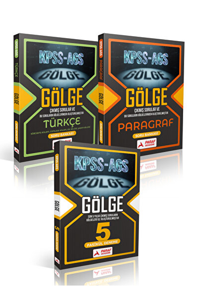 Paraf Akademi KPSS-AGS Çıkmış Sorular ve Gölge Türkçe-Paragraf Soru Bankası+5...