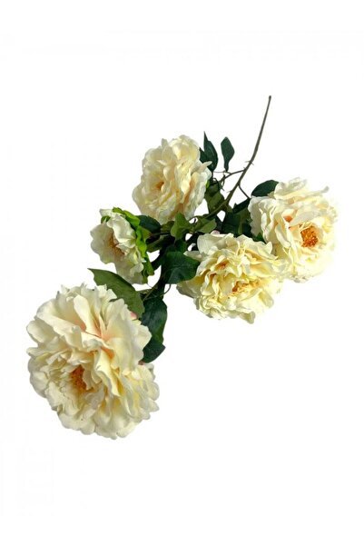 OEM Flori Artificiale Trandafiri Infloriti 5 Flori Pe Fir Crem