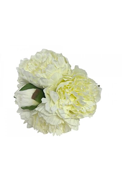 OEM Flori Artificiale Buchet 5 Bujori Infloriti Si Un Boboc Crem