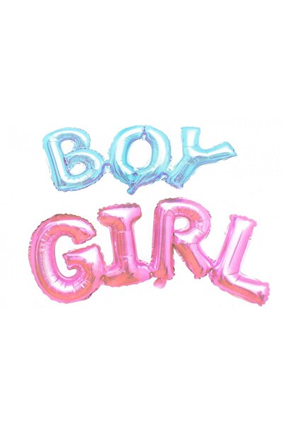 OEM Balloons Written Boy Or Girl (Top Bottom Set of 3) Blue