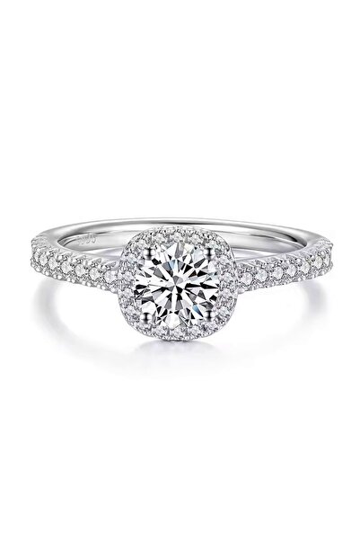 Raizel Inel din argint cu piatra moissanite de 0.5 CT, Pure Radiance