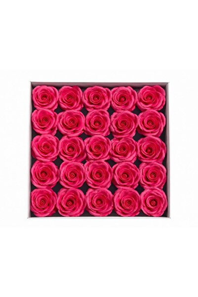 OEM Top Bottom Set of 25 Scented Soap Roses, Cryogenic Look, 7cm Dark Pink