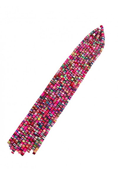 OEM Silicone Beads String 40 Cm Mixed Colored Mostly Pink 10/ Top Bottom Set