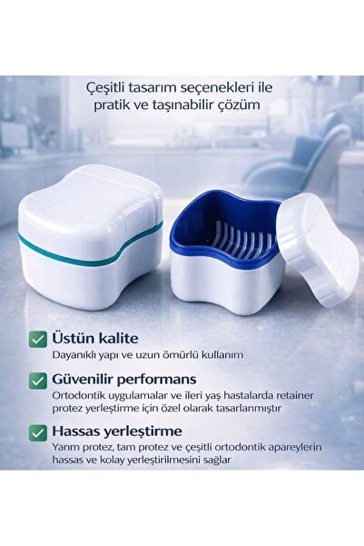 Vizy-Onn Dent Ortodontik Şeffaf Plak Kutusu - Diş Sıkma Plağı Saklama Kabı - ...