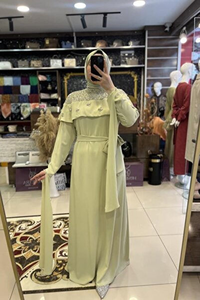 HÜMEYRA BUTİK Handcrafted Detailed Cape Dress