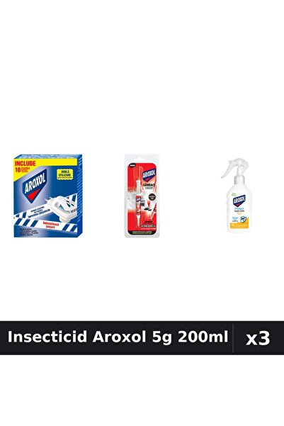 Aroxol Set 3 Insecticid - Pastile Anti-Insecte 5g, Loțiune Repelent 200ml - P...