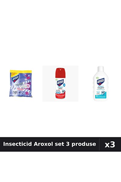 Aroxol Set 3 Insecticid - Spray 100ml, Loțiune 200ml, Pastile 20buc - Protecție