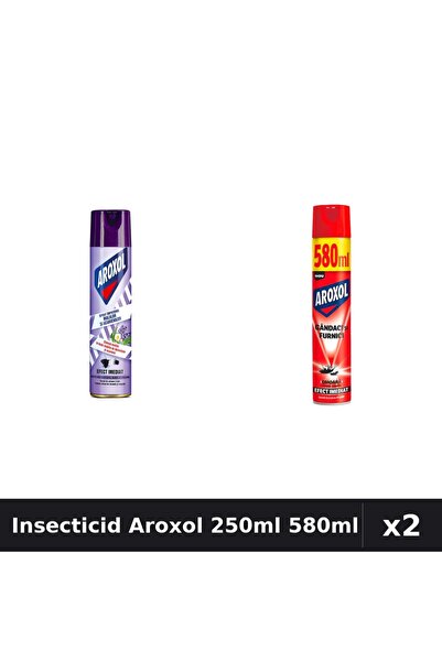 Aroxol Set 2 Spray Insecticid 250ml + 580ml - Anti Gandaci, Tantari, Muste