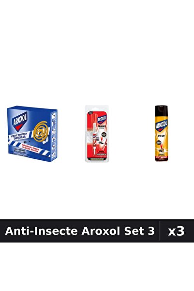 Aroxol Set 3 Spray și Pastile Anti-Insecte 400ml, 10buc, 5g - Protecție Casă
