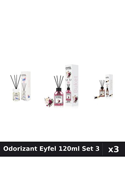 Eyfel Set 3 Odorizant Camera Betisoare 120ml - Orhidee, Bouquet, Vanilie