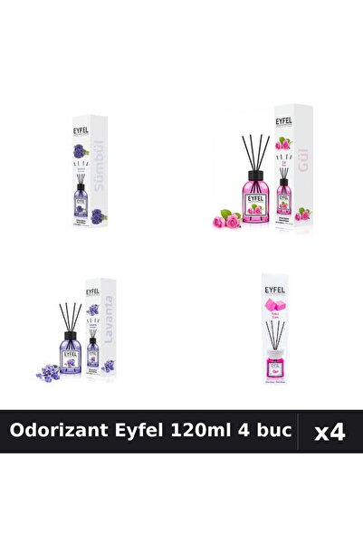 Eyfel Set 4 Odorizant Camera Betisoare - Zambile, Trandafir, Lavanda, Bubble ...