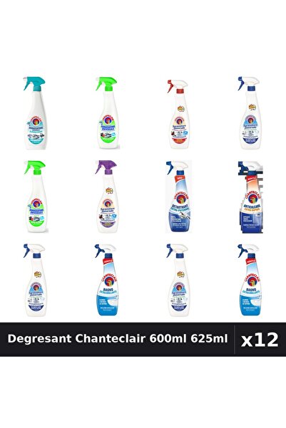 Chanteclair Set 12 Degresant Universal 600ml-625ml - 8 Arome, Detartrant, Ant...