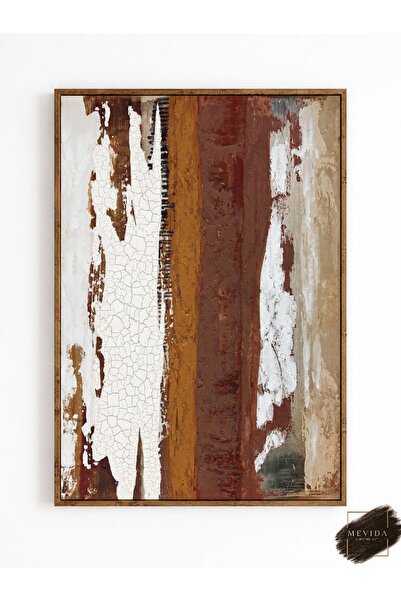 Store Toprağın İzleri | Soyut Dokulu MDF Tablo 100x140 cm