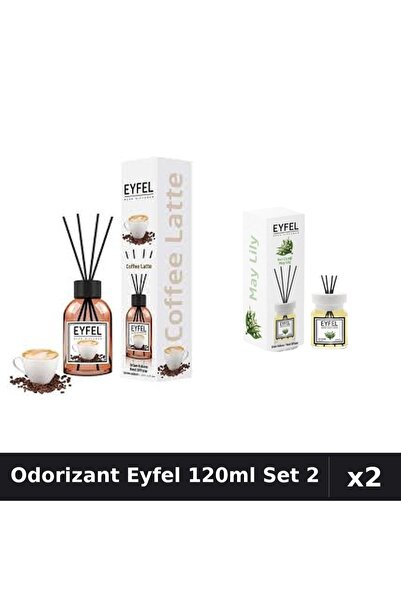 Eyfel Set 2 Odorizant Camera Betisoare 120ml - Cafea, Lacramioare - Parfum