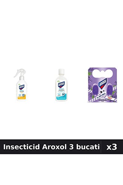 Aroxol Set 3 Insecticid - Loțiune Repelent 200ml + 85ml + Spirale Anti-Insecte