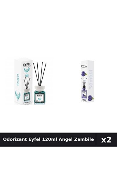 Eyfel Set 2 Odorizante Camera cu Betisoare 120ml - Angel, Zambile