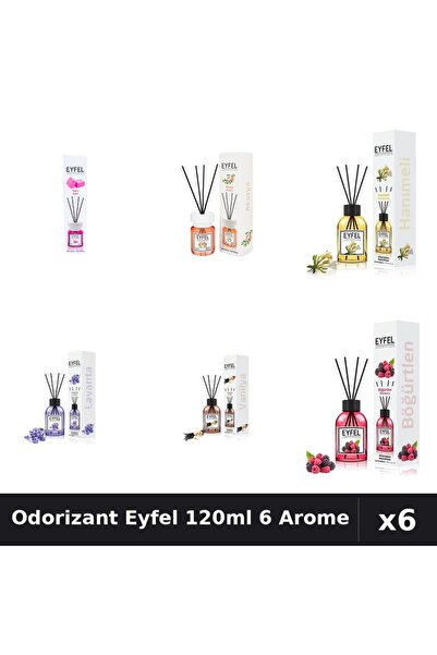 Eyfel Set 6 Odorizante Camera Betisoare - 6 Arome Asortate, 120ml Parfum