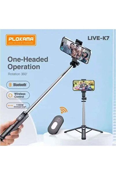 PLOKAMA K7 Tripod 3-in-1 Selfie Stick with Wireless Remote – Extendable Phone...