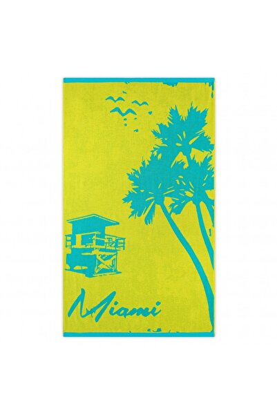 Zwoltex Prosop plajă MIAMI galben/verde 100x160 380GSM