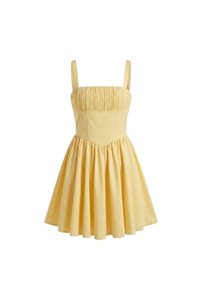 Quzu Women's Dress Elb00401 Yellow