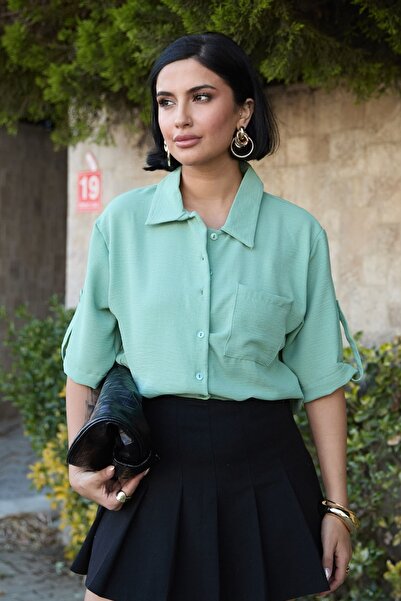 InStyle Single Pocket Short Sleeve Shirt Pistachio Green